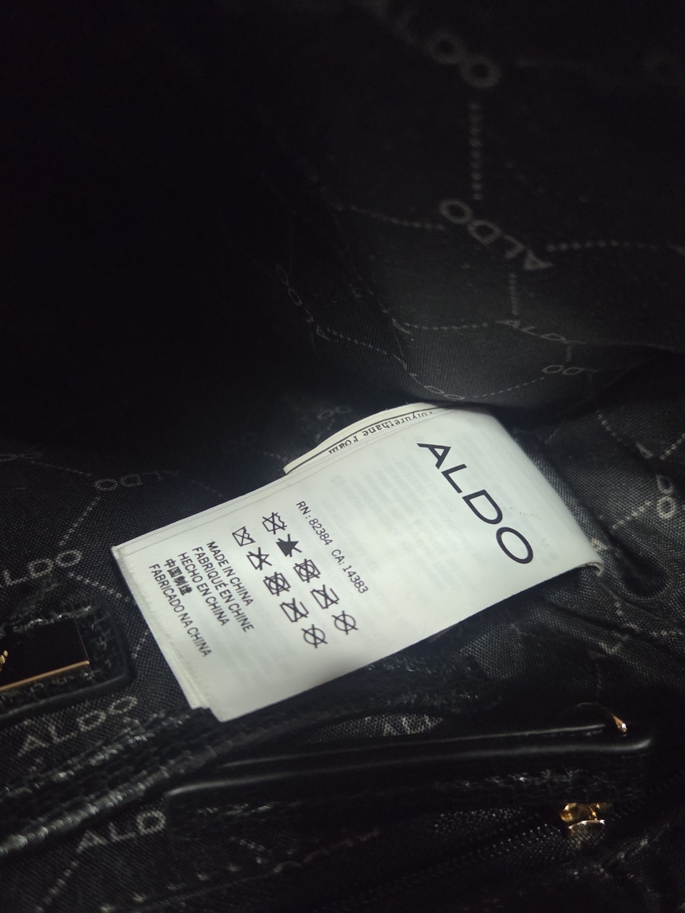 Aldo Black Crossbody Satchel with Gold-Tone Hardware - Picture 8 of 14